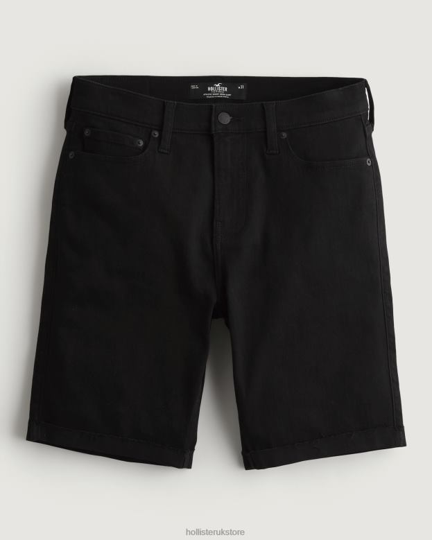 Bottoms Hollister Men Black No Fade Athletic Skinny Denim Shorts 9 488201289 Black