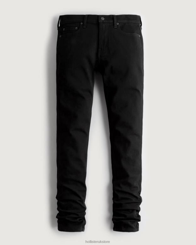 Bottoms Hollister Men Black No Fade Stacked Skinny Jeans 488201207 Black No Fade