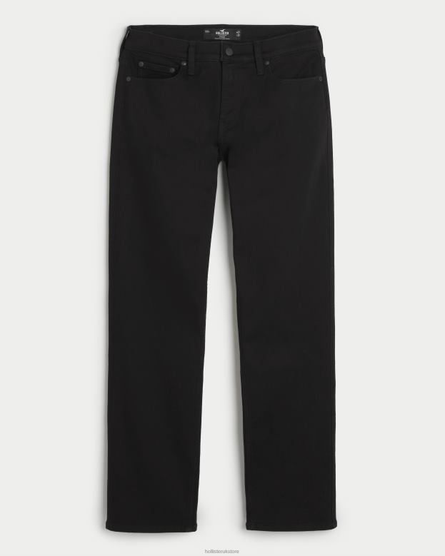 Bottoms Hollister Men Black No Fade Straight Jeans 488201182 Black