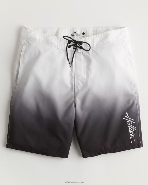 Bottoms Hollister Men Board Shorts 9 488201272 White To Black Ombre