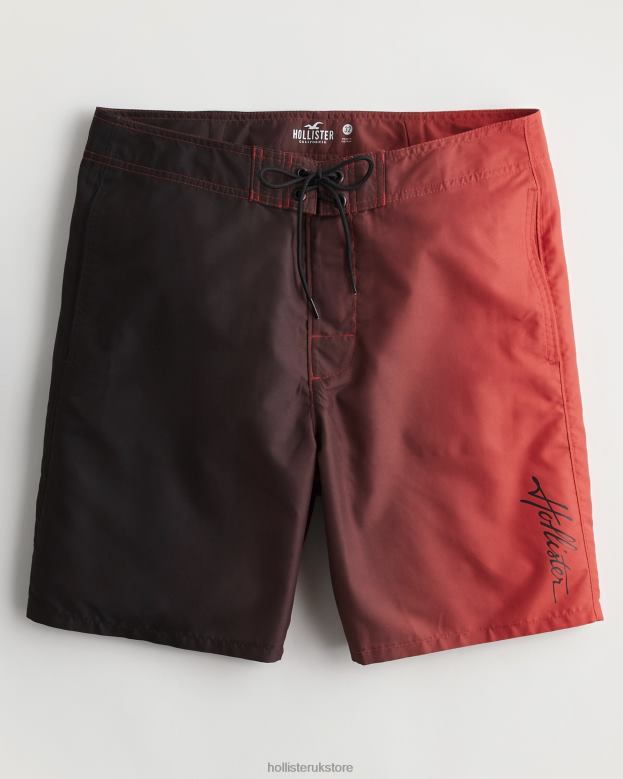 Bottoms Hollister Men Board Shorts 9 488201399 Black To Red Ombre