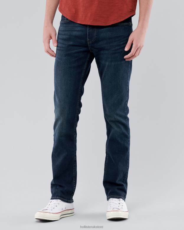 Bottoms Hollister Men Dark Wash Slim Straight Jeans 488201129 Dark Wash
