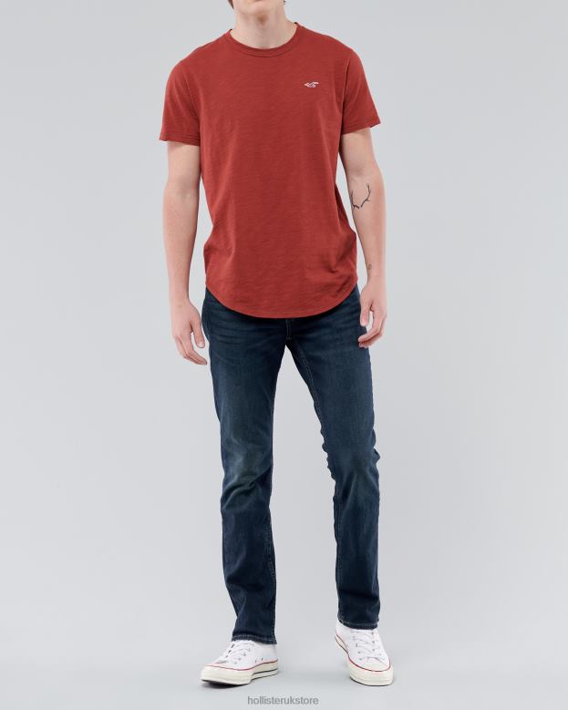 Bottoms Hollister Men Dark Wash Slim Straight Jeans 488201129 Dark Wash