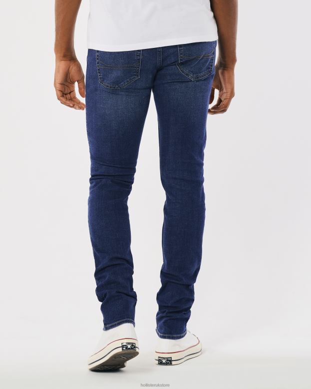 Bottoms Hollister Men Dark Wash Stacked Skinny Jeans 488201248 Bright Dark Wash