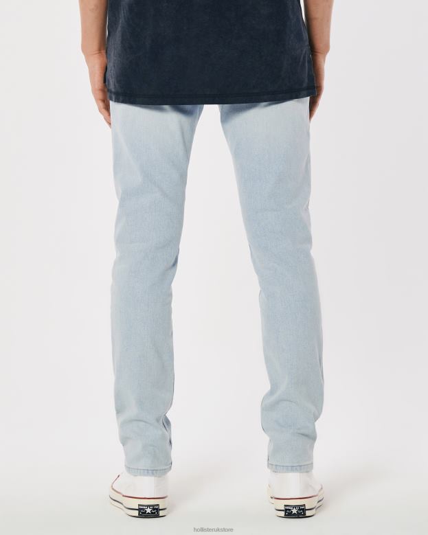 Bottoms Hollister Men Distressed Light Wash Skinny Jeans 488201348 Light Destroy