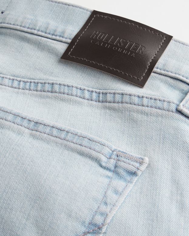Bottoms Hollister Men Distressed Light Wash Skinny Jeans 488201348 Light Destroy