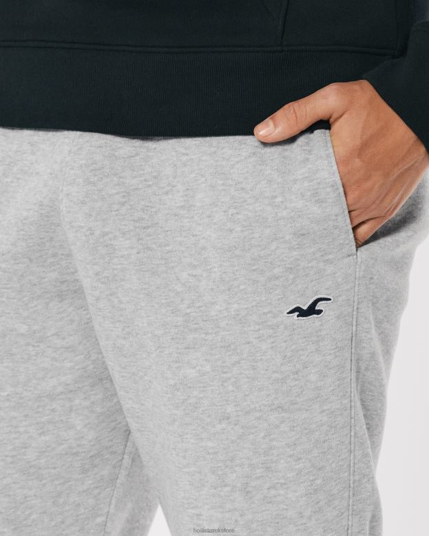 Bottoms Hollister Men Feel Good Fleece Logo Icon Joggers 488201388 Heather Grey