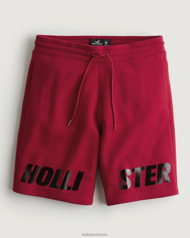 Bottoms Hollister Men Fleece Shine Logo Graphic Shorts 9 488201273 Red