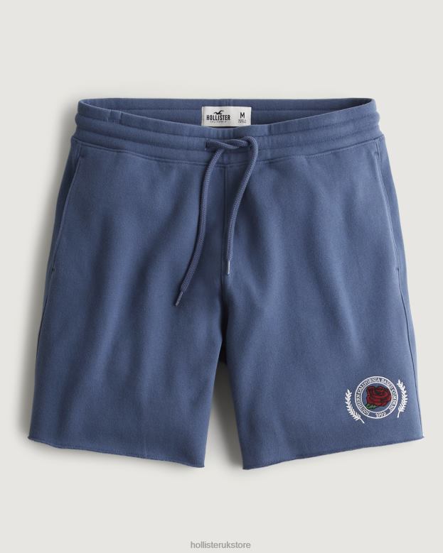 Bottoms Hollister Men Fleece Varsity Graphic Shorts 7 488201340 Navy