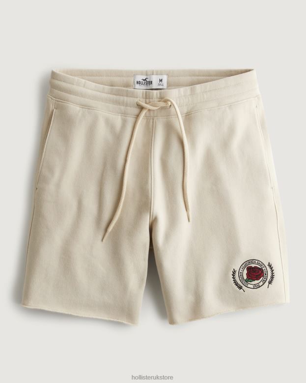 Bottoms Hollister Men Fleece Varsity Graphic Shorts 7 488201368 Tan