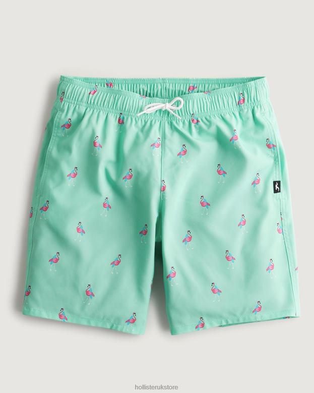 Bottoms Hollister Men Guard Swim Trunks 7 488201395 Mint Print