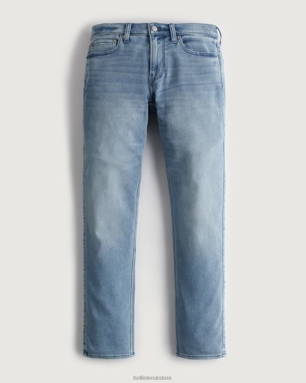 Bottoms Hollister Men Just Like Knit Medium Wash Slim Straight Jeans 488201360 Medium Wash