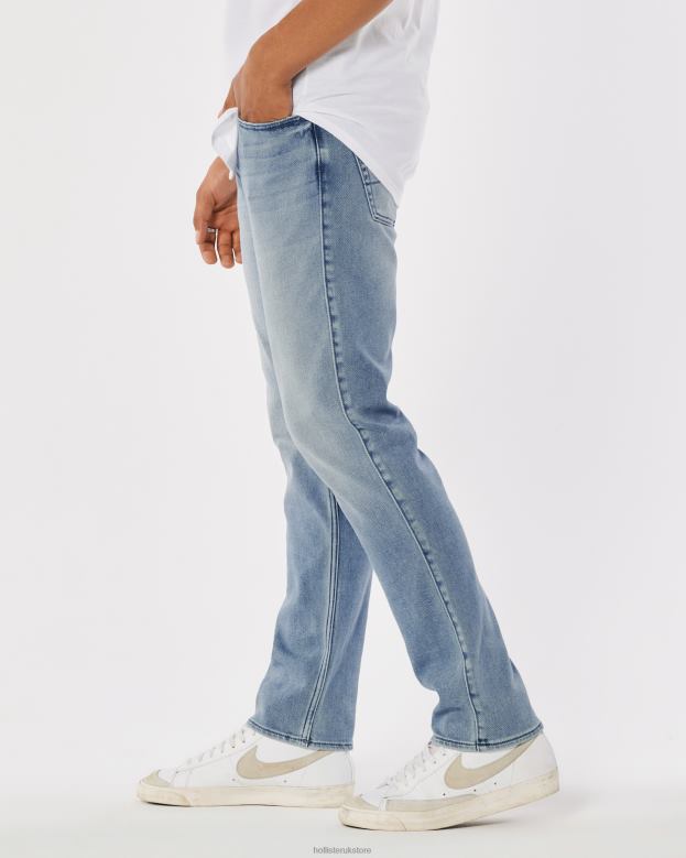 Bottoms Hollister Men Just Like Knit Medium Wash Slim Straight Jeans 488201360 Medium Wash