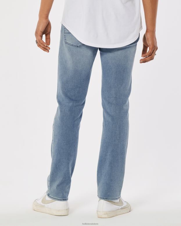 Bottoms Hollister Men Just Like Knit Medium Wash Slim Straight Jeans 488201360 Medium Wash