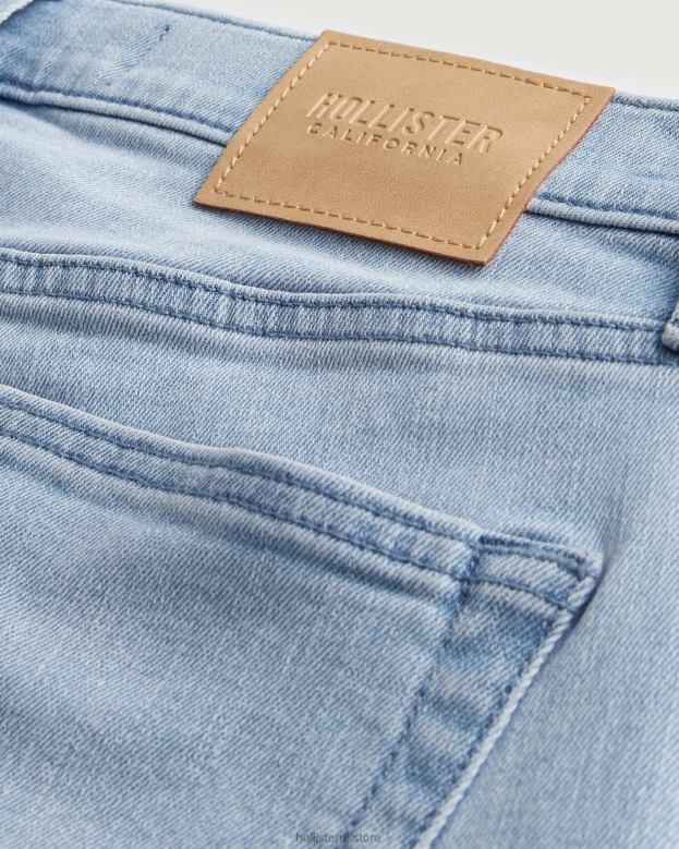 Bottoms Hollister Men Light Wash Stacked Skinny Jeans 488201252 Light Wash