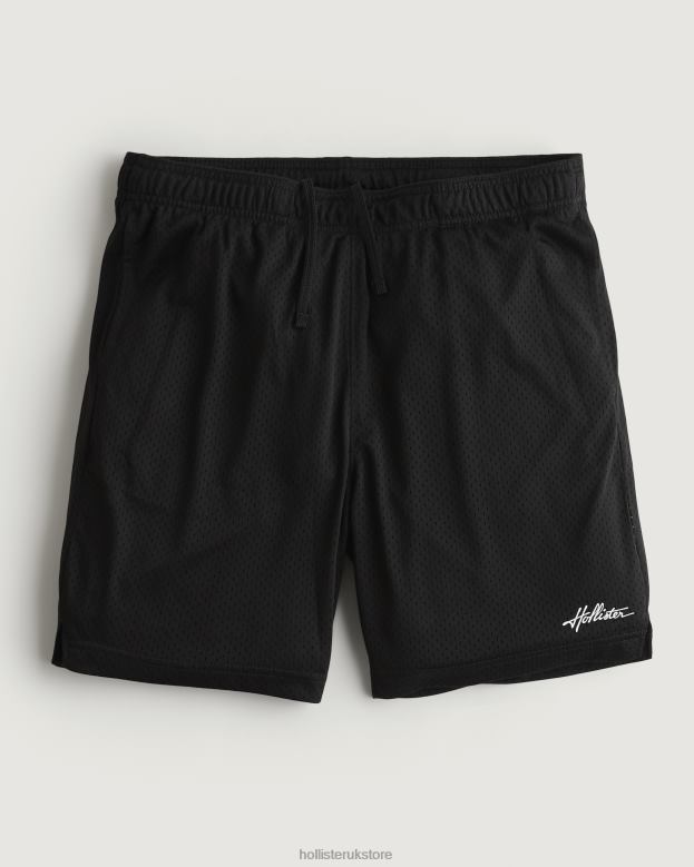 Bottoms Hollister Men Mesh Logo Shorts 7 488201315 Black
