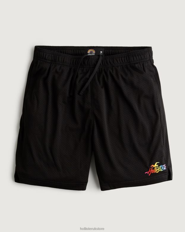 Bottoms Hollister Men Pride Mesh Logo Shorts 7 48820612 Black