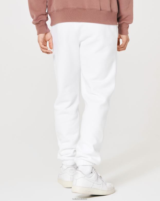 Bottoms Hollister Men Relaxed Fleece Logo Graphic Joggers 488201342 White