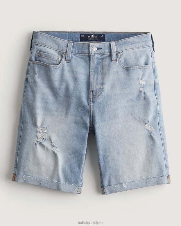 Bottoms Hollister Men Ripped Light Wash Athletic Skinny Denim Shorts 9 488201295 Ripped Light Wash