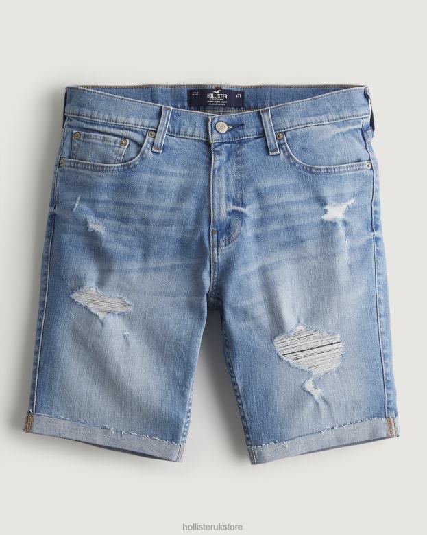 Bottoms Hollister Men Ripped Light Wash Skinny Denim Shorts 9 488201391 Ripped Medium