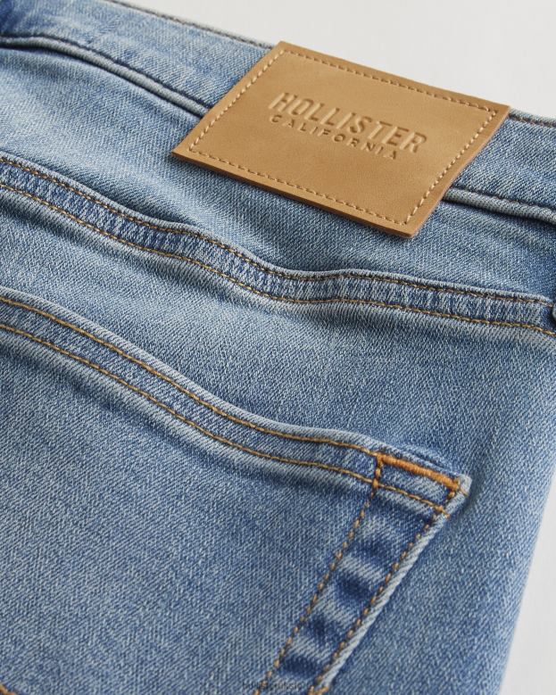 Bottoms Hollister Men Ripped Medium Wash Super Skinny Jeans 488201347 Ripped Medium