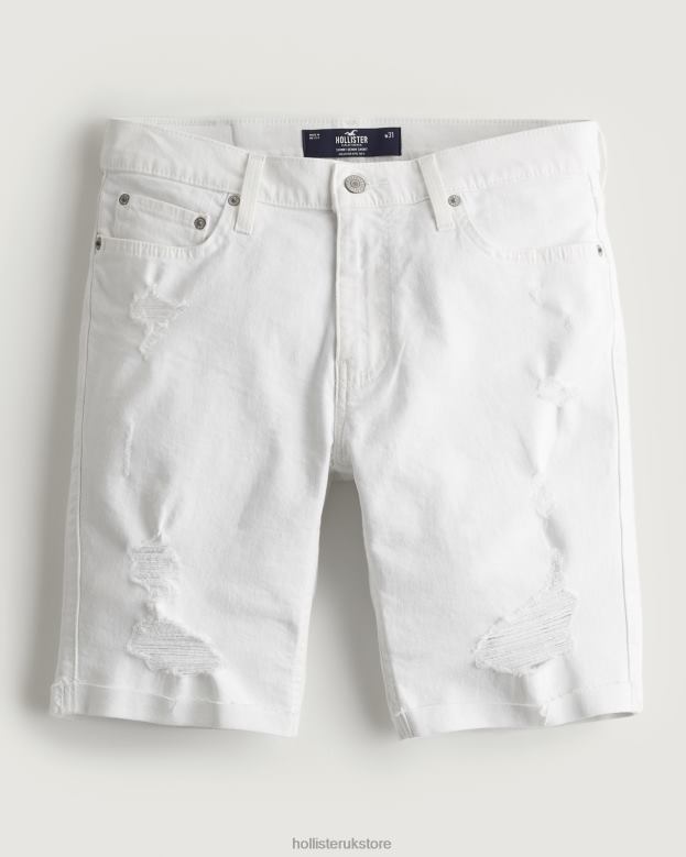Bottoms Hollister Men Ripped White Skinny Denim Shorts 9 488201229 Ripped White