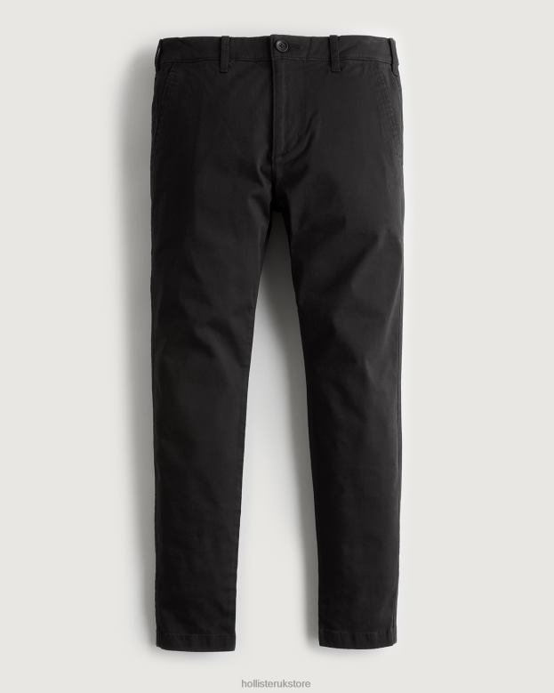 Bottoms Hollister Men Skinny Chino Pants 488201155 Black With Black Button