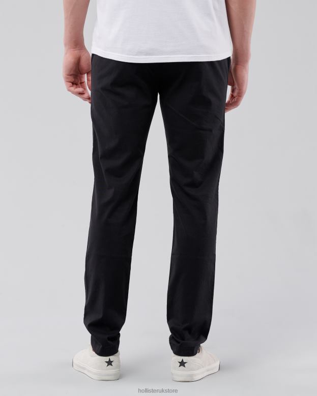 Bottoms Hollister Men Skinny Chino Pants 488201155 Black With Black Button