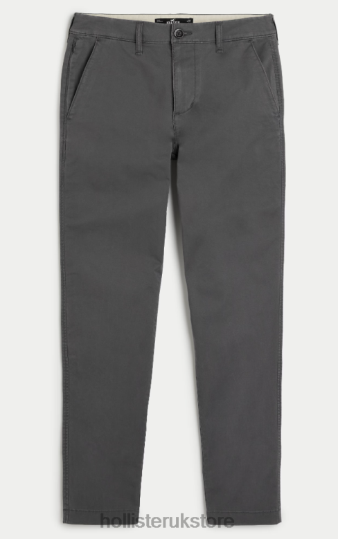 Bottoms Hollister Men Skinny Chino Pants 488201278 Dark Grey