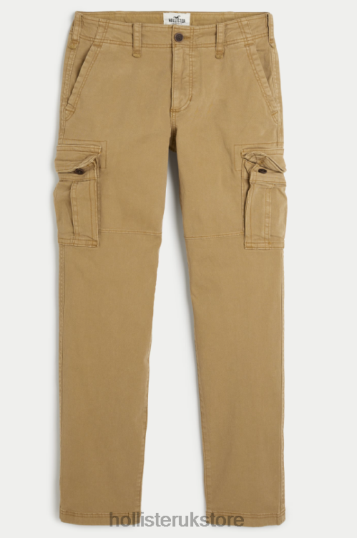 Bottoms Hollister Men Slim Straight Cargo Pants 488201293 Dark Khaki