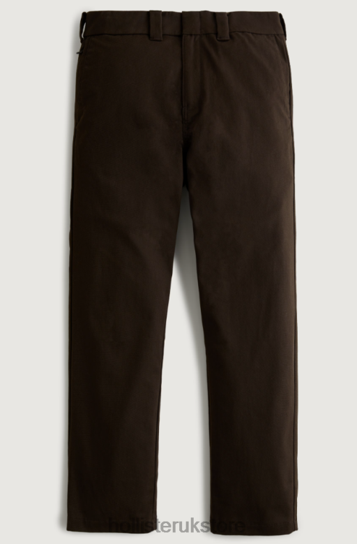 Bottoms Hollister Men Slim Straight Workwear Chino Pants 488201351 Dark Brown