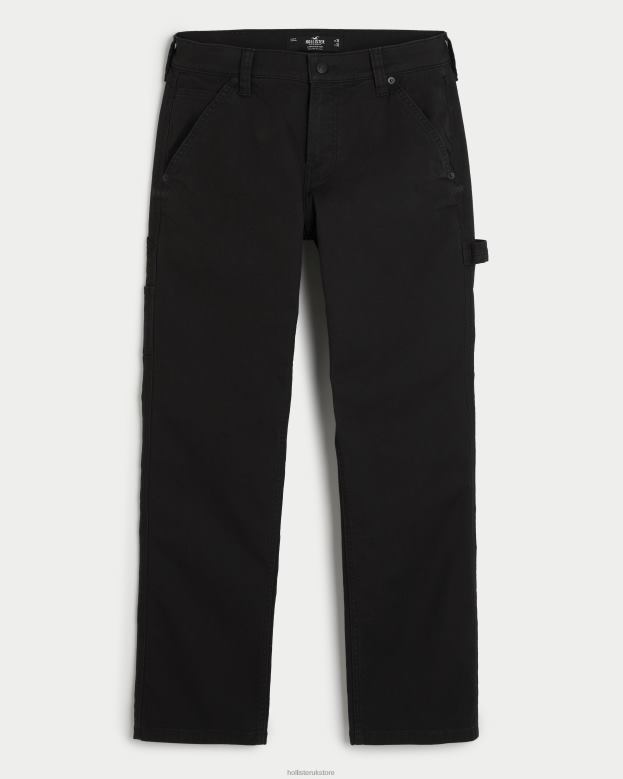 Bottoms Hollister Men Straight Carpenter Pants 488201285 Black