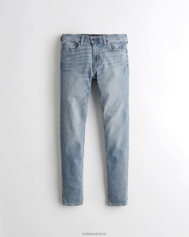 Bottoms Hollister Men Super Skinny Jeans 488201263 Light Wash