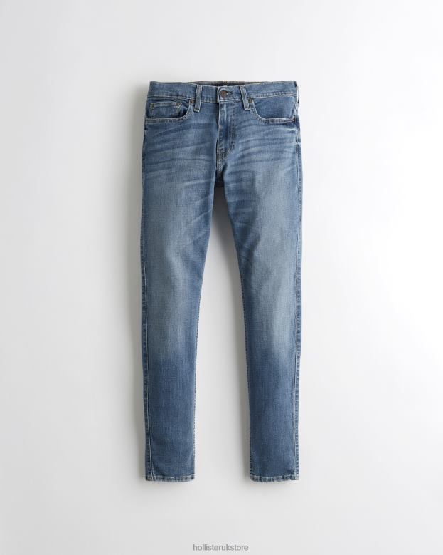 Bottoms Hollister Men Super Skinny Jeans 488201314 Bright Medium Wash