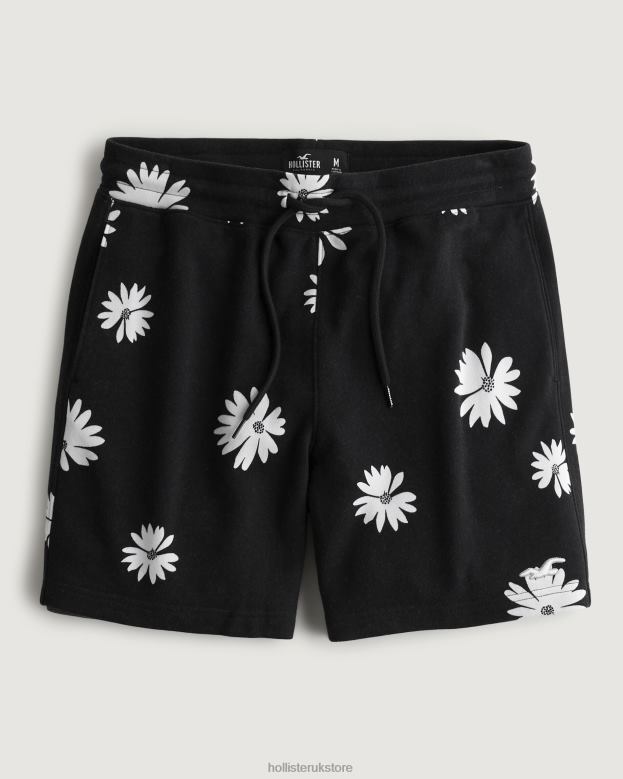 Bottoms Hollister Men Terry Fleece Floral Pattern Shorts 7 488201283 Black Floral