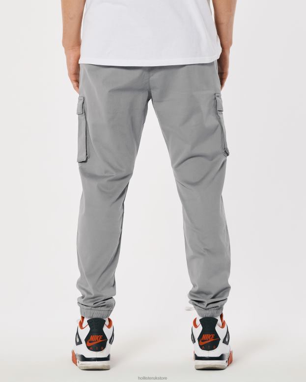 Bottoms Hollister Men Twill Cargo Joggers 488201227 Grey