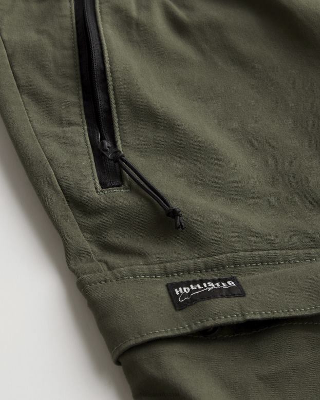 Bottoms Hollister Men Twill Cargo Joggers 488201228 Olive Green