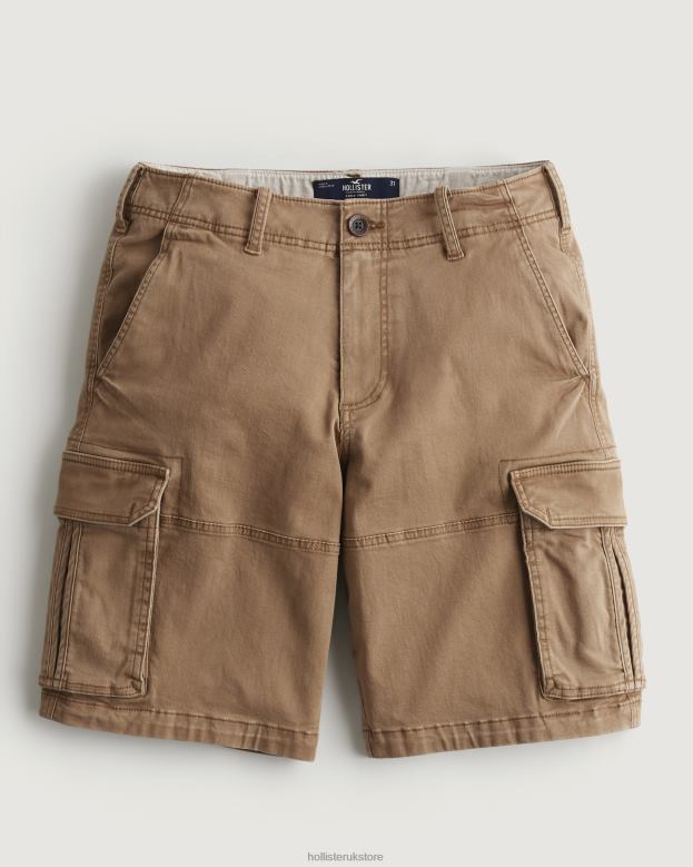 Bottoms Hollister Men Twill Cargo Shorts 11 488201193 Dark Khaki