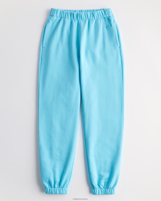 Bottoms Hollister Women Adjustable Rise Fleece Dad Joggers 48820608 Turquoise