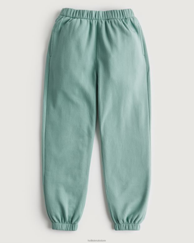Bottoms Hollister Women Adjustable Rise Fleece Dad Joggers 48820757 Green