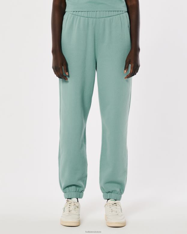 Bottoms Hollister Women Adjustable Rise Fleece Dad Joggers 48820757 Green
