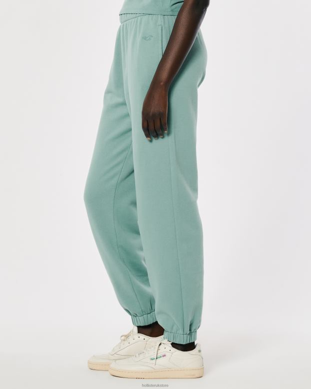 Bottoms Hollister Women Adjustable Rise Fleece Dad Joggers 48820757 Green