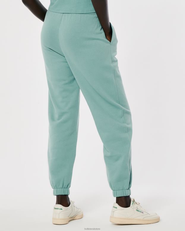 Bottoms Hollister Women Adjustable Rise Fleece Dad Joggers 48820757 Green