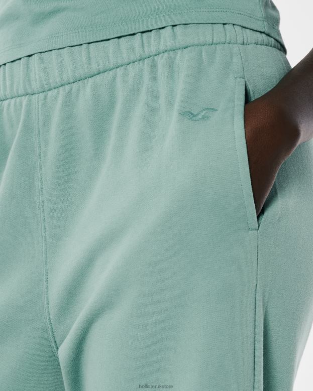 Bottoms Hollister Women Adjustable Rise Fleece Dad Joggers 48820757 Green