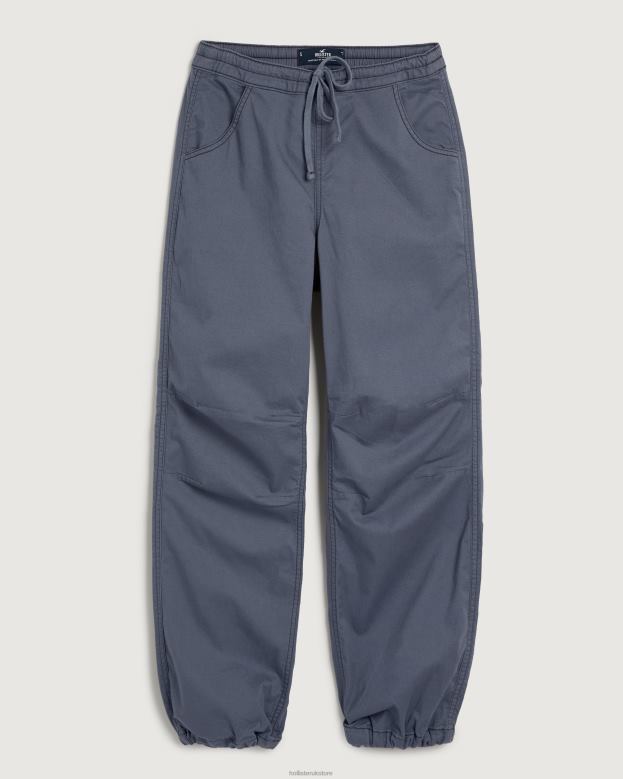 Bottoms Hollister Women Adjustable Rise Parachute Pants 48820615 Blue