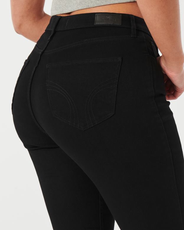 Bottoms Hollister Women Curvy High-Rise Black Super Skinny Jeans 48820531 Black