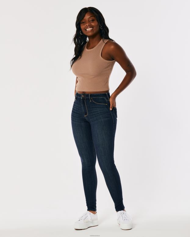 Bottoms Hollister Women Curvy High-Rise Dark Wash Jean Leggings 48820555 Dark
