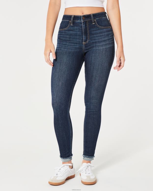 Bottoms Hollister Women Curvy High-Rise Dark Wash Jean Leggings 48820603 Medium Wash