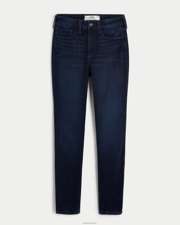 Bottoms Hollister Women Curvy High-Rise Dark Wash Super Skinny Jeans 48820602 Dark Rinse