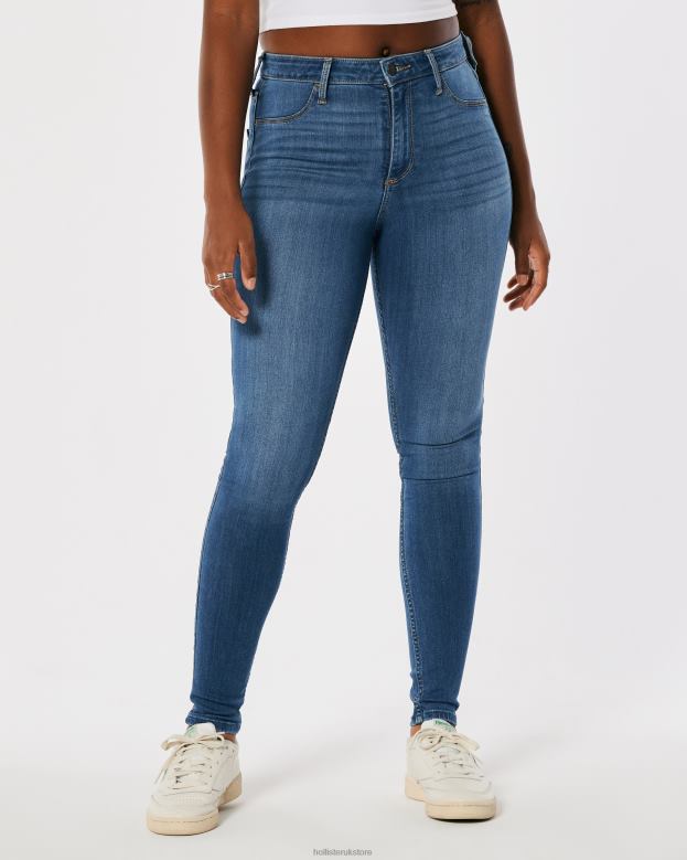 Bottoms Hollister Women Curvy High-Rise Medium Wash Jean Leggings 48820492 Medium Wash